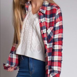 Red and blue oversized flannel